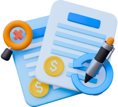 Payroll processing icon for HRM software with financial document and dollar symbols